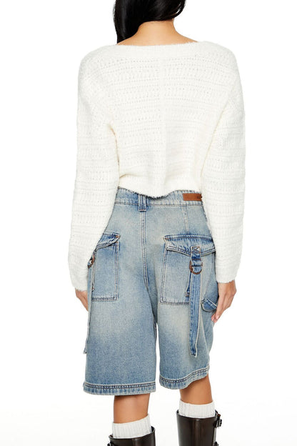 Crossover Mock Wrap Sweater