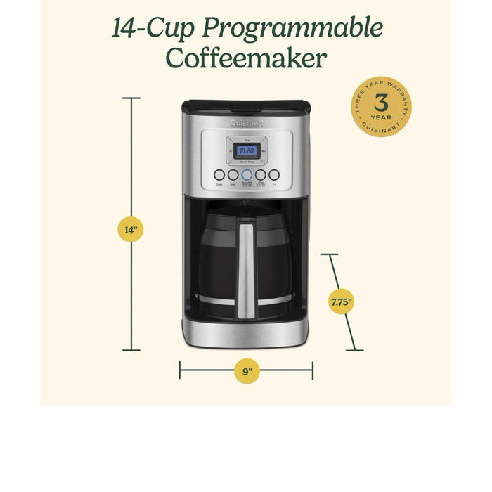 Cuisinart 14-Cup Programmable Coffee Maker with Glass Carafe – Open Box