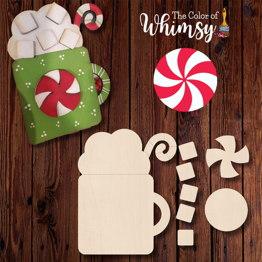 Cute Peppermint Hot Chocolate Layered Hanger/Wall Decor