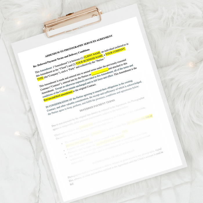 Deferred Payment Addendum