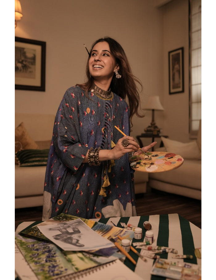 Denim Blue Kaftan Dress