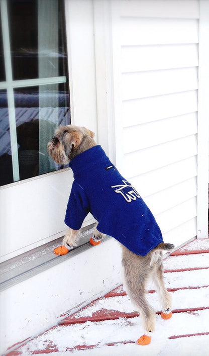 blue fleece turtle neck