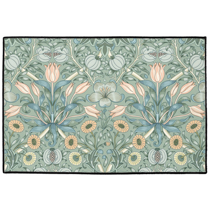 Floral Indoor/Outdoor Floor Mat William Morris Duck Egg Sage