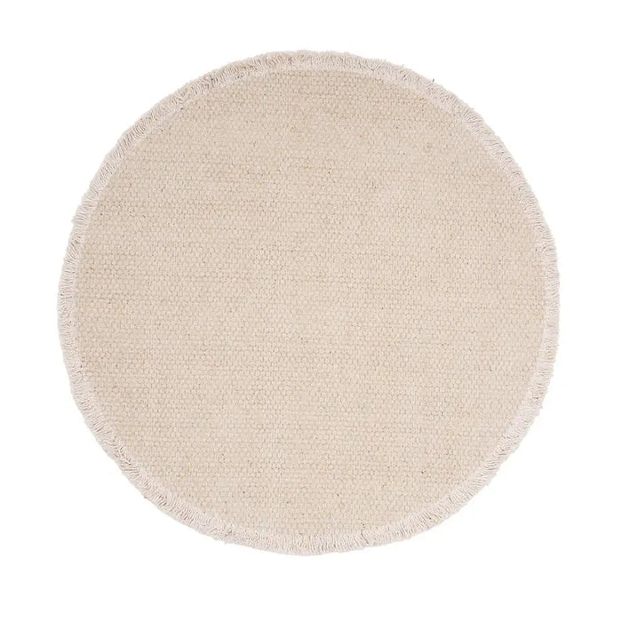 Fringed Solid Round Placemat: Dandelion Yellow