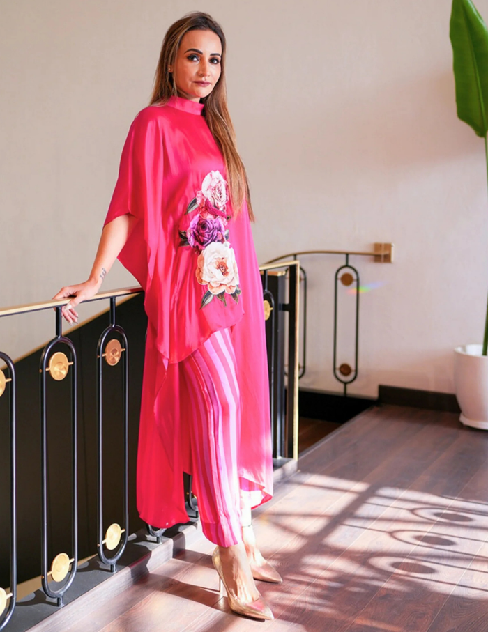 Fuchsia Bloom Kaftan Set