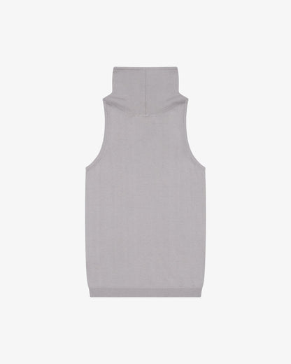 Funnel Neck Knit Top - Grey