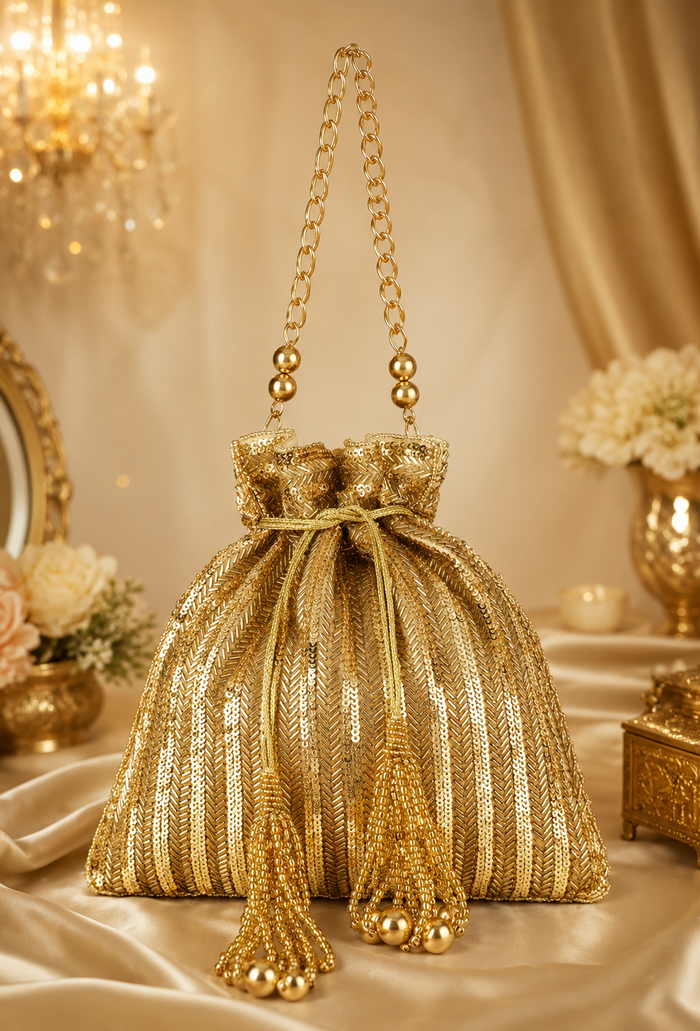 Gold Sequins Potli