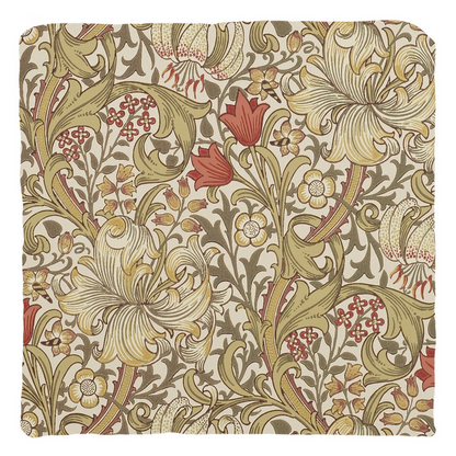 Golden Lily Cotton Throw Pillows William Morris Biscuit Brick