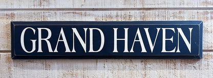 Grand Haven Wooden Sign