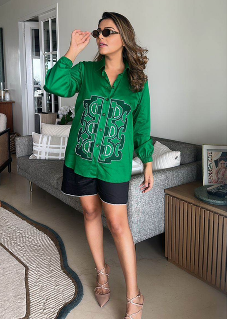 Green Abstract Shirt