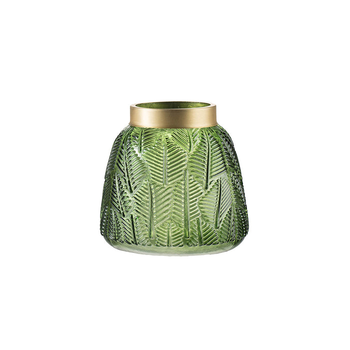 Green Fern Leaf Glass Vase I in green from A and B Home