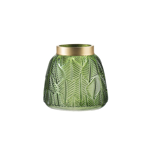 Green Fern Leaf Glass Vase I in green from A and B Home