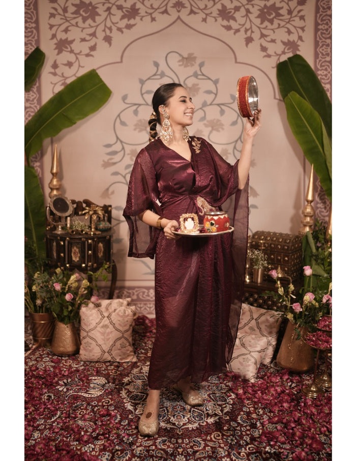 Haathi red gown saree dress