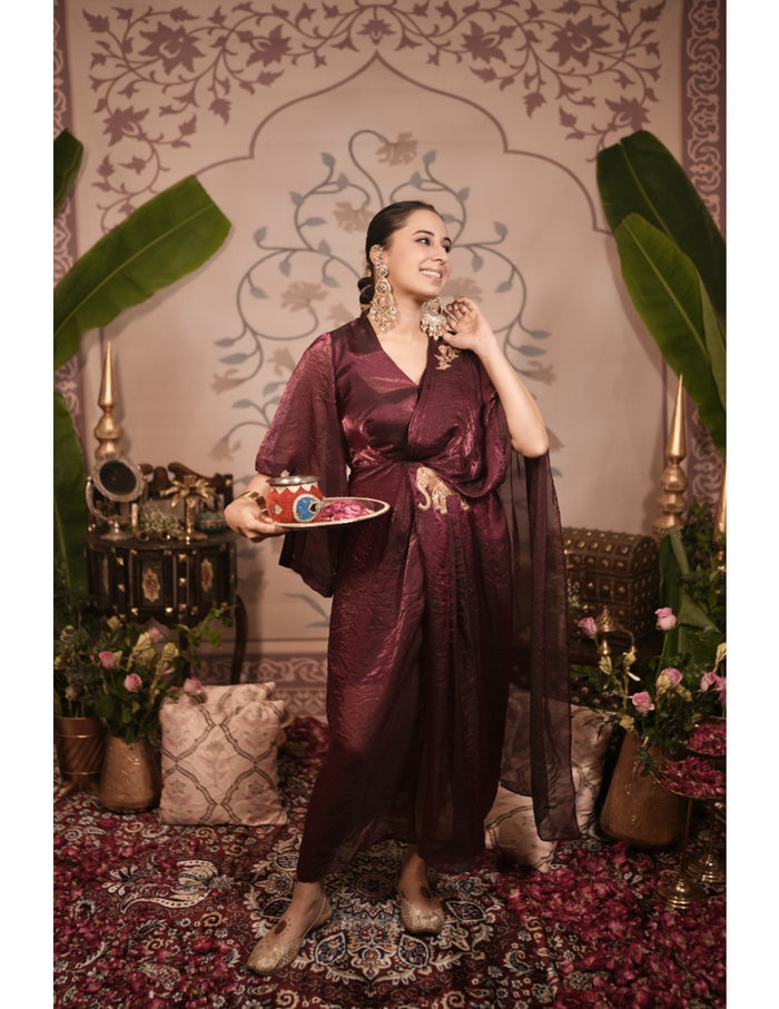 Haathi red gown saree dress