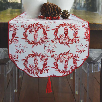 Holiday Toile Red Table Runner