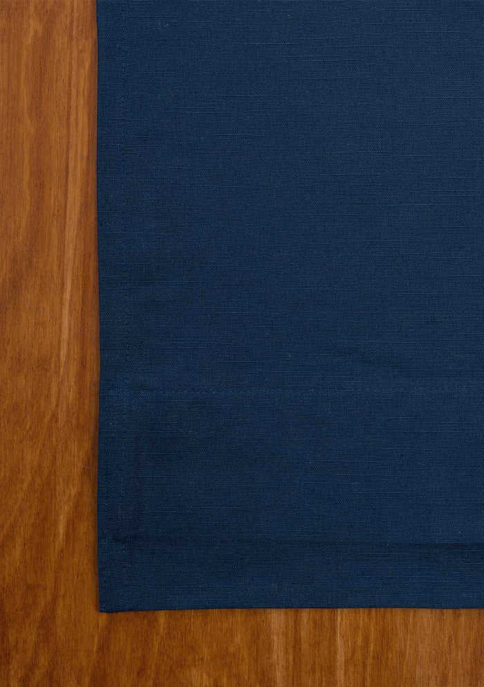 Indigo Blue Solid Slub Cotton Fabric