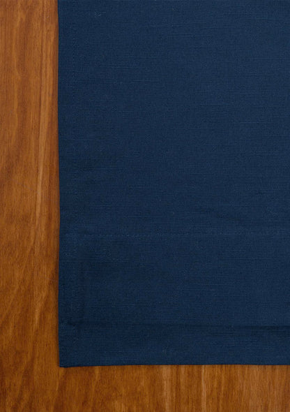 Indigo Blue Solid Slub Cotton Fabric