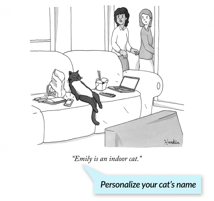 Indoor Cat Personalized Cartoon