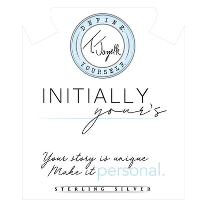 Initially Your's Peruvian Amazonite Stone Bracelet with Letter P Sterling Silver Charm