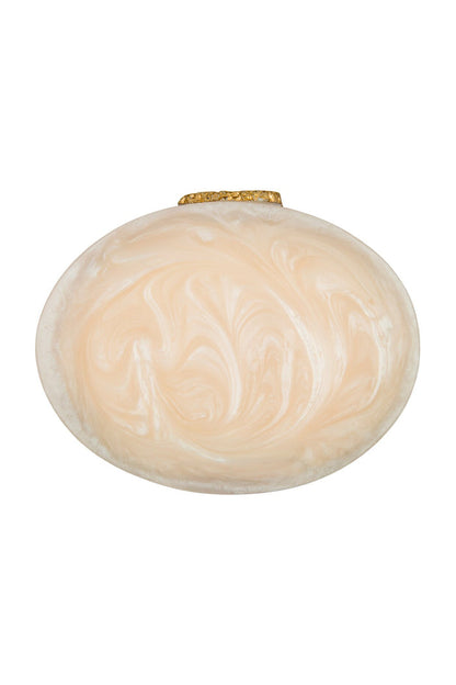 Ivory Agate Resin Clutch