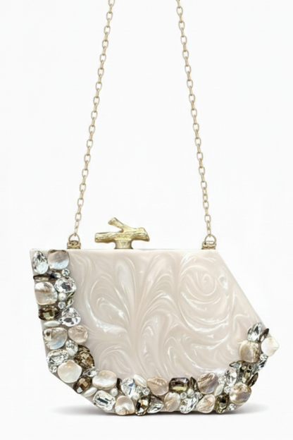 Ivory Aura Resin Clutch
