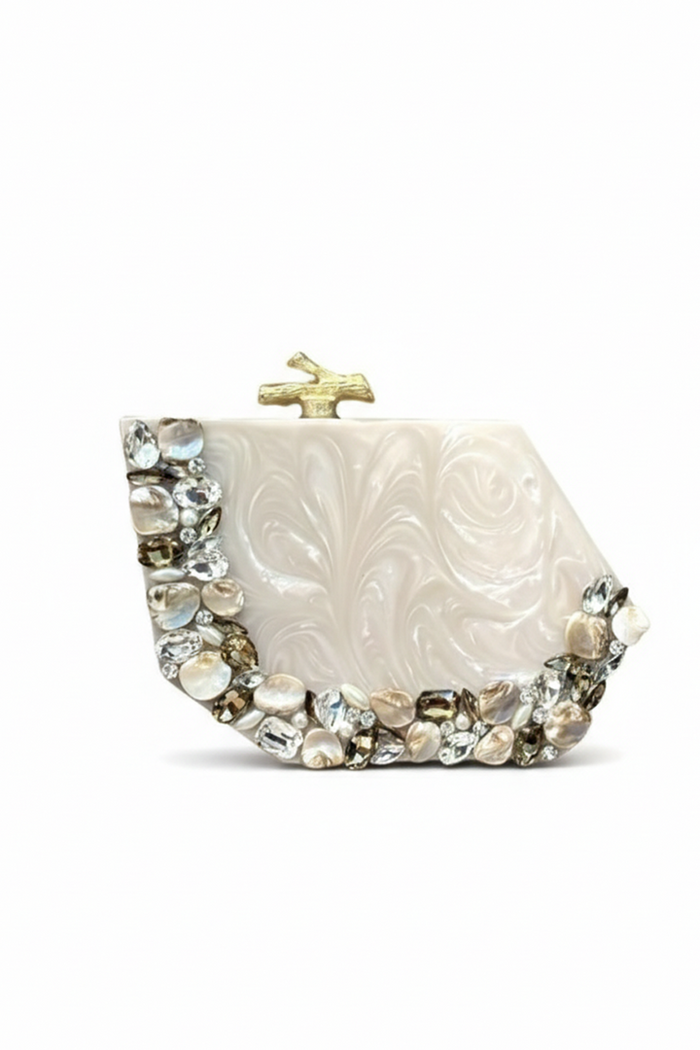 Ivory Aura Resin Clutch