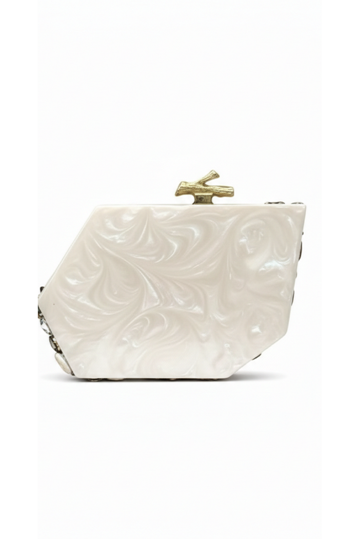 Ivory Aura Resin Clutch