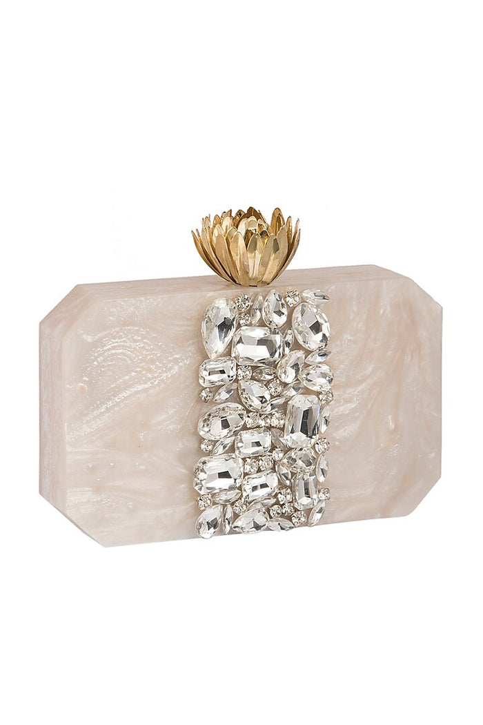 Ivory Lotus Resin Clutch