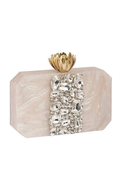 Ivory Lotus Resin Clutch