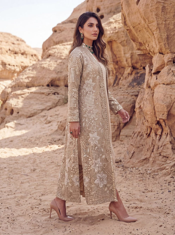 Ivory Embroidered Jacket Set