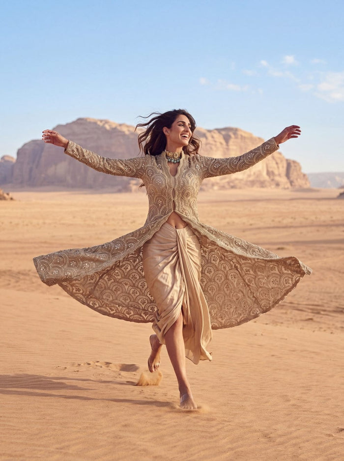 Designer Ivory Jacket Outfit