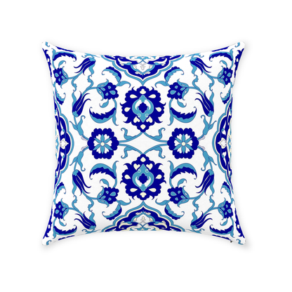 Jasmine Ottoman Cotton Pillows Aqua Blue