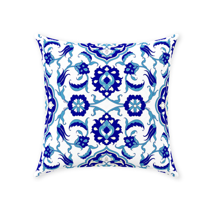 Jasmine Ottoman Cotton Pillows Aqua Blue