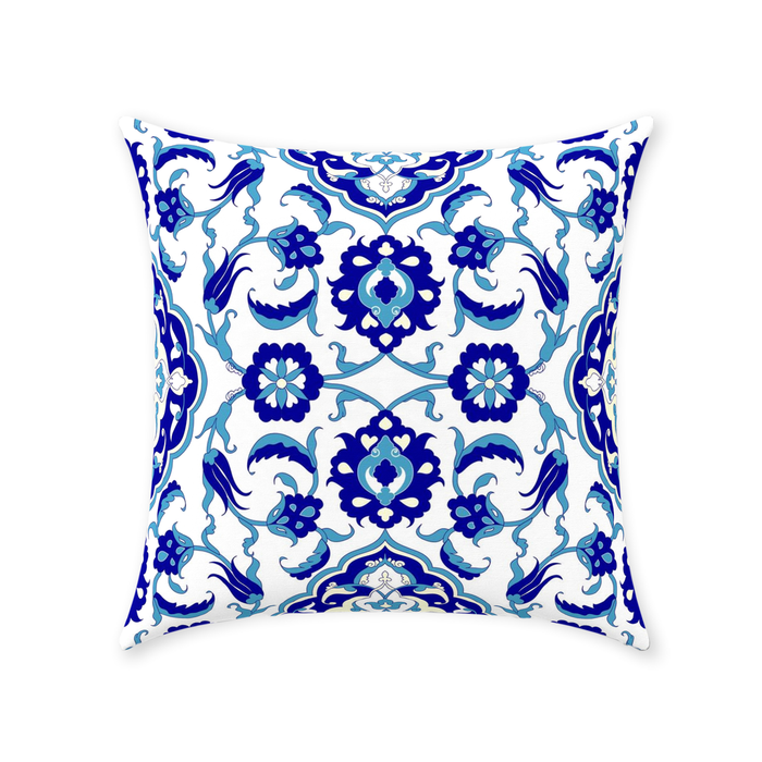 Jasmine Ottoman Cotton Pillows Aqua Blue