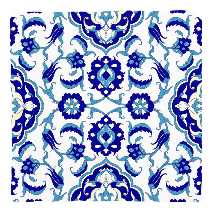 Jasmine Ottoman Cotton Pillows Aqua Blue