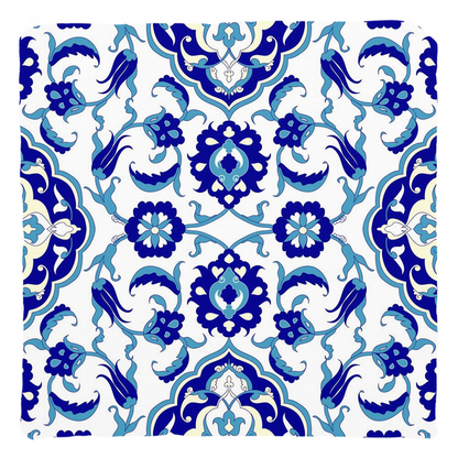 Jasmine Ottoman Cotton Pillows Aqua Blue