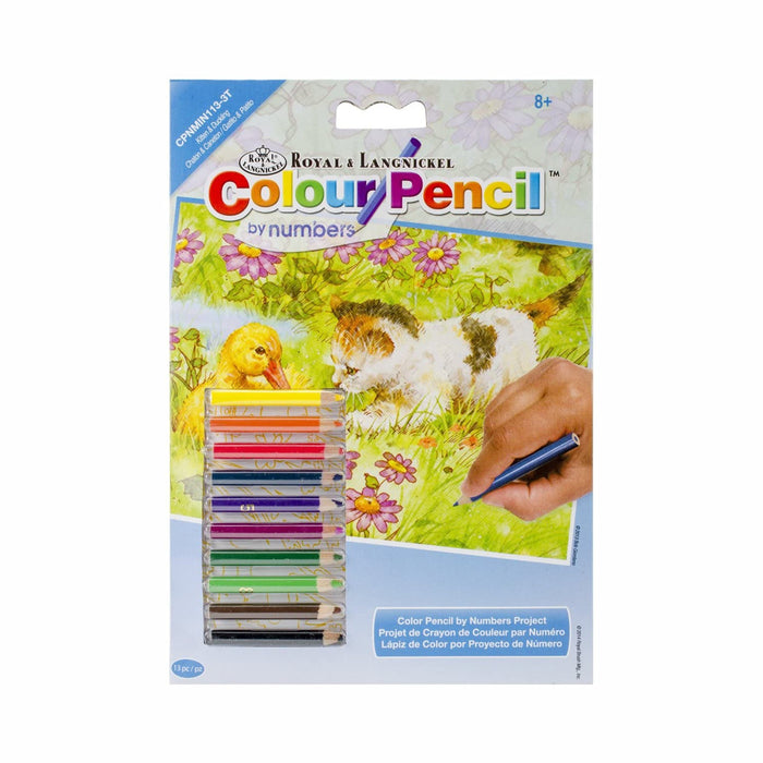 Kitten and Duckling Mini Color Pencil by Number Kit - 5in. x 7in. (norcpnmin1133t)