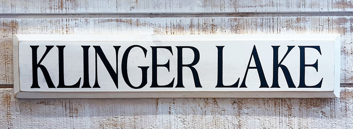 Klinger Lake Wooden Sign