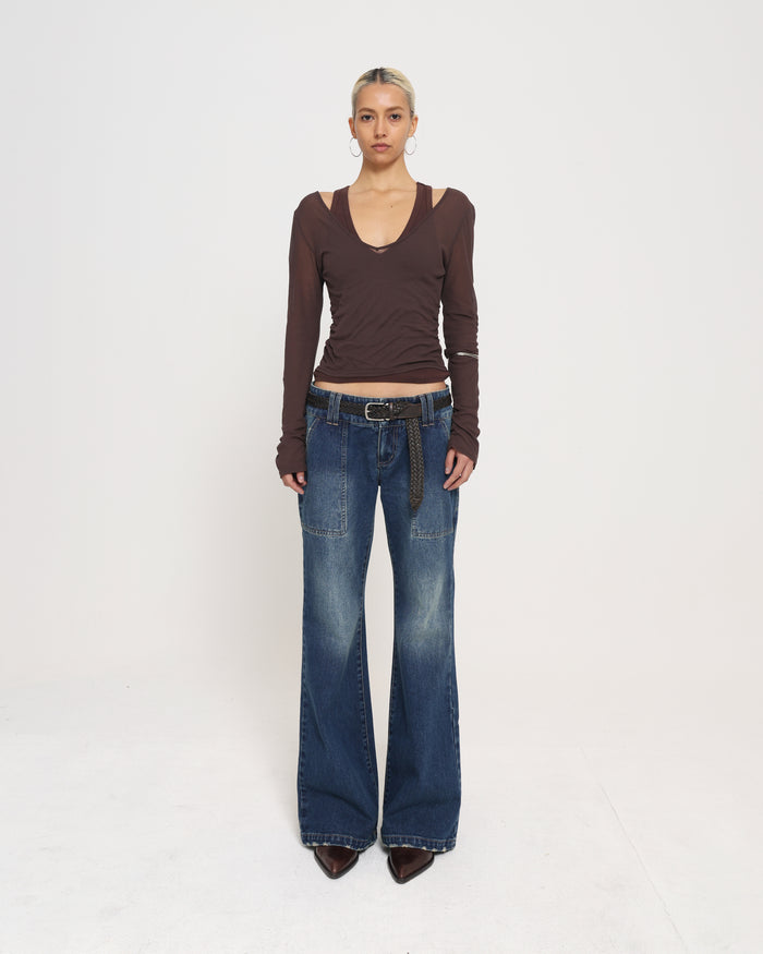 Layered Racer Tank - Dark Chocolate