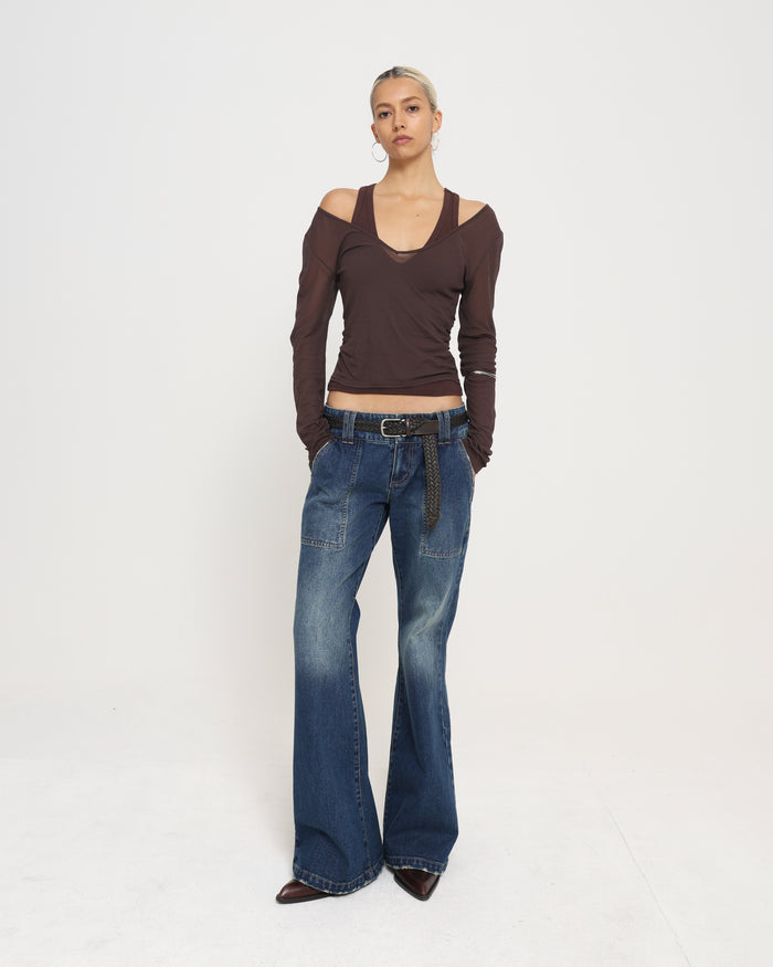 Layered Racer Tank - Dark Chocolate