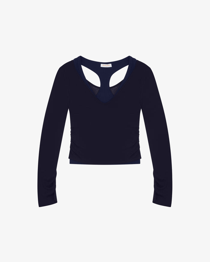 Layered Racer Tank - Navy