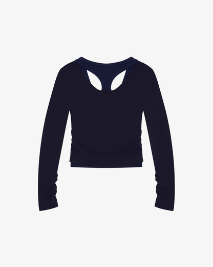 Layered Racer Tank - Navy