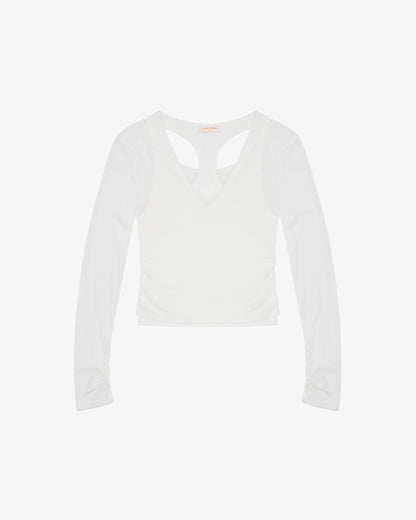 Layered Racer Tank - White