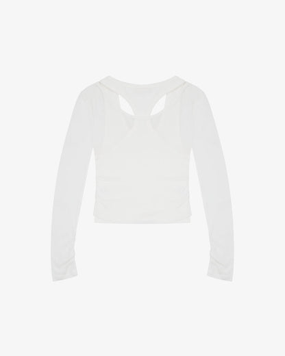 Layered Racer Tank - White