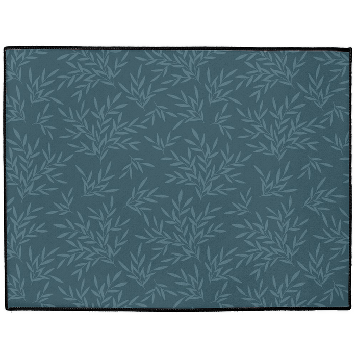 Leaf Indoor/Outdoor Floor Mat William Morris Navy Blue