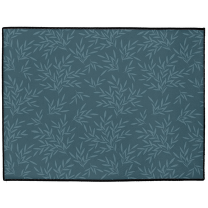 Leaf Indoor/Outdoor Floor Mat William Morris Navy Blue