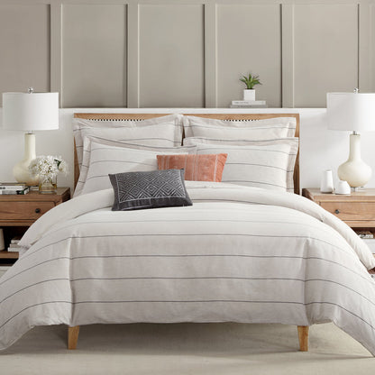 Levtex Home Leo Stripe Black Comforter Set Comforters