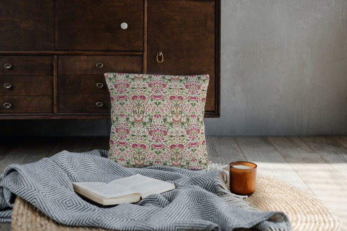 Lodden Cotton Throw Pillows William Morris Rose Thyme