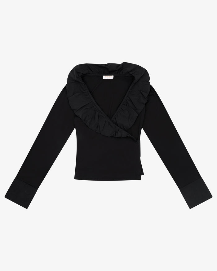 LS Frill Shirt - Black