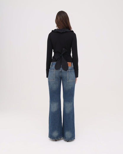 LS Frill Shirt - Black